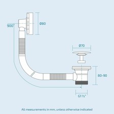 EASYCLEAN SPRUNG PLUG BATH