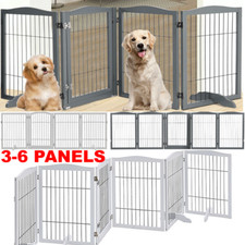 Folding Pet Gate Wooden Dog