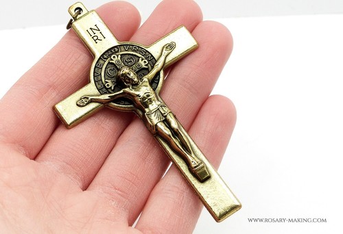 Benedict crucifix brass - benedict, 8cm