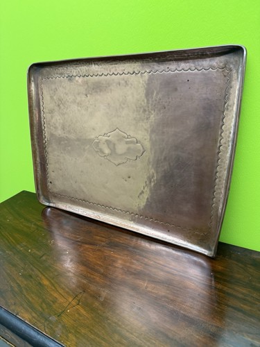 Antique copper tray stamped - copper,
