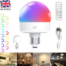 Rechargeable LED Light Bulb Lamp USB Remote Control Removable Magnetic Base RGB