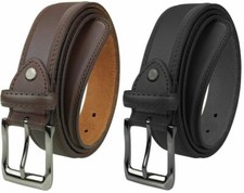 Leather Mens Belt Belts Real New Genuine Buckle Trouser Sizes Brown Black Jeans