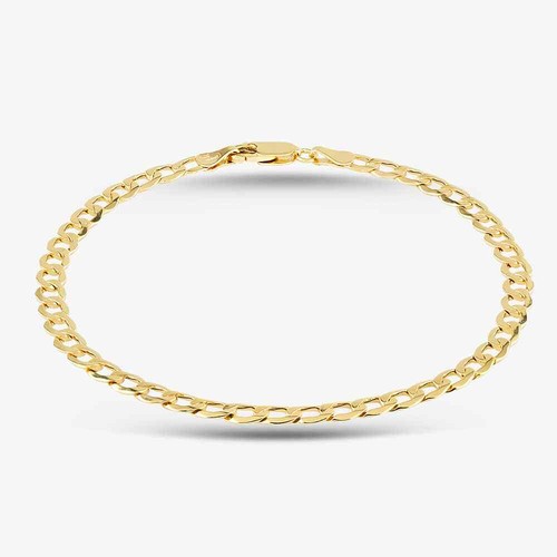 9ct yellow gold inch curb - yellow,