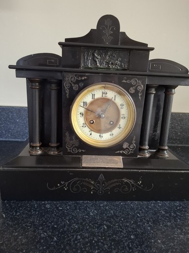 French marble table clock - french,