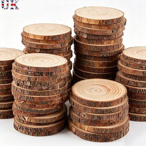 300 natural wood slices - natural,