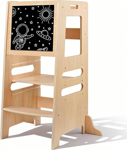 Wooden toddler tower kitchen - wooden,