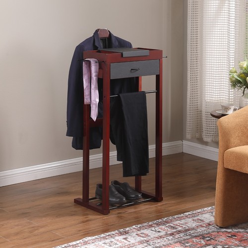 Wooden clothes valet stand - clothes,