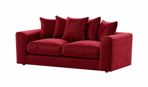 Ruby red plush fabric corner - red,