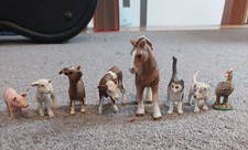 Schleich Farmyard Animals Figurines, horse, cow, cat, goat, lamb, pig, duck, dog