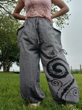 Grey Harem Pants Wide Leg