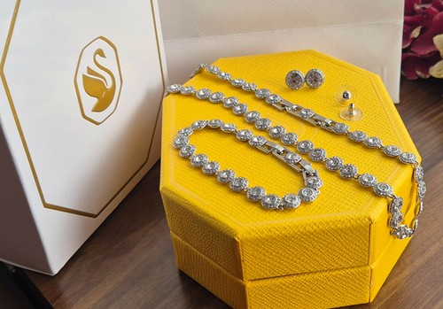 Swarovski silver tone - swarovski, silver-tone