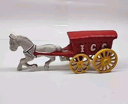 Vintage cast iron horse drawn - iron,