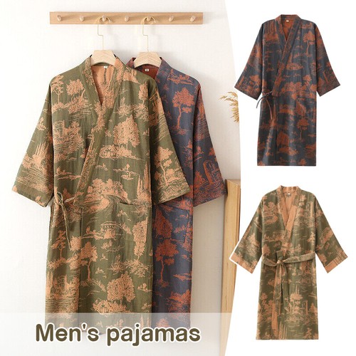 Cotton kimono robe bathrobe - robe,