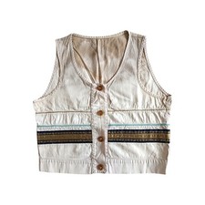 Marithe Francois Girbaud Vintage 1980s Archive Embellished Faded Women's Vest XL