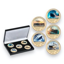 The RMS Magnificent Titanic Golden Commemorative Coin Box Set - Gift - Souvenir