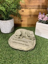 STONE GARDEN MEMORIAL DOG WITH