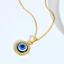 Blue Evil Eye Alloy Necklace |