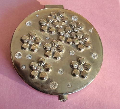 Vintage floral compact mirror - vintage,