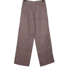 Crea Concept Brown 100% Linen Trousers Size 38 UK 10 Lagenlook Casual Summer
