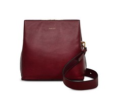 RADLEY Dukes Place pebbled leather middle compartment crossbody bag - BURGUNDY