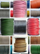 Leather Cord Round 1, 1.5, 2, 3, 4, 5, 6, 8 MM 100% Real String Lace Jewellery.