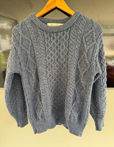 Aran sweater market blue wool - aran,