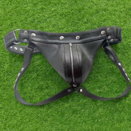 Real leather sexy jockstrap - sexy,