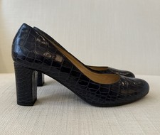 L K Bennett Navy Blue Croc