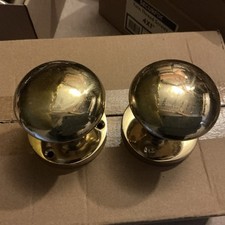 2 X Polished Brass Door Knobs