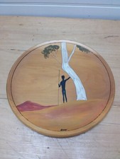 Vintage aboriginal wood plate Boori Monty pryor  wall plate