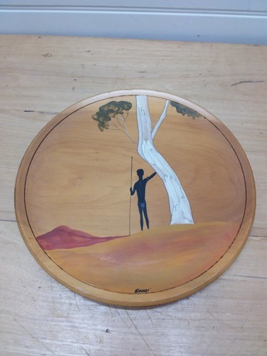 Vintage aboriginal wood plate