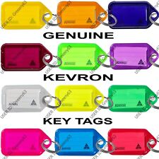 KEVRON Plastic Key Click Tags Labels Assorted Colours Fobs Card ID Heavy Duty