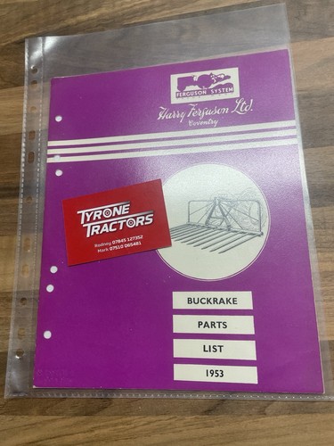 Ferguson buckrake parts list - buckrake,