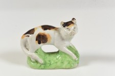 Antique Staffordshire Early Porcelain Ceramic Cat Figurine Rare