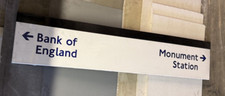 Genuine TFL London Underground Enamel tube sign Bank of England Monument