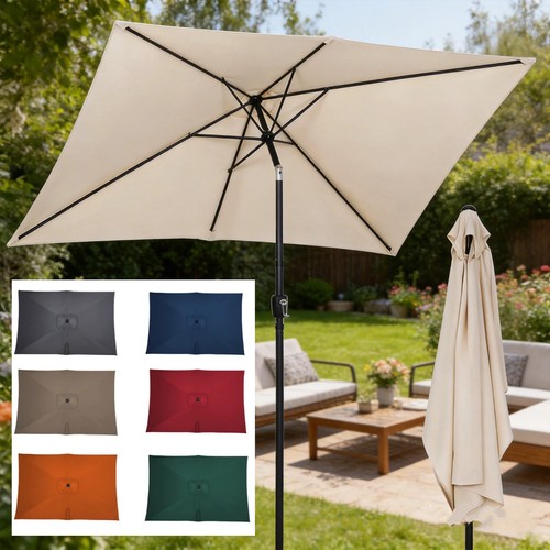 Square garden parasol - garden, crank
