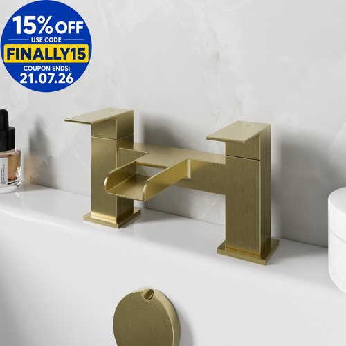 Brushed brass waterfall bath - brushed,