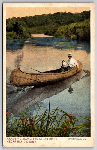 Cedar rapids iowa man canoeing - iowa~man,