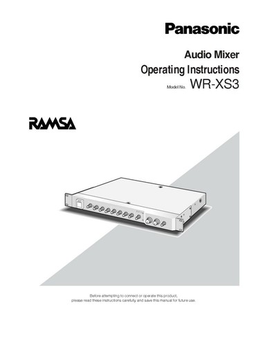 Panasonic xs3 audio mixer - panasonic,