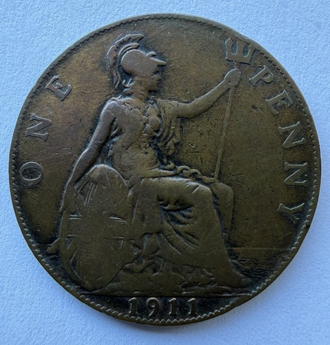 1911 great britain - one, penny