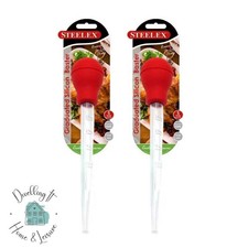 2 X Turkey Baster Cooking BBQ Meat Flavour Food Basting Measuring Tube for Xmas