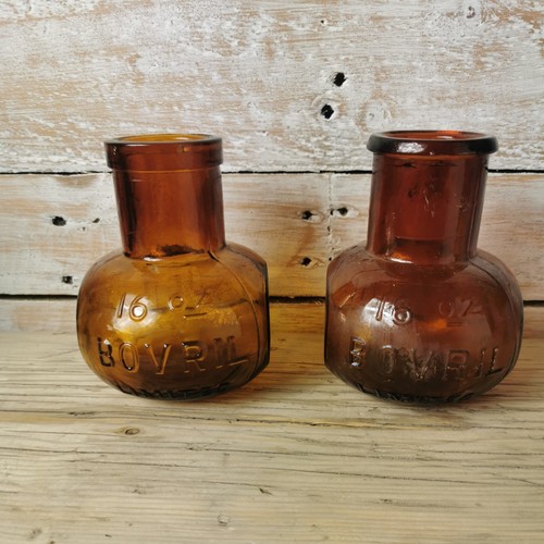 Vintage antique bovril bottles - bovril,
