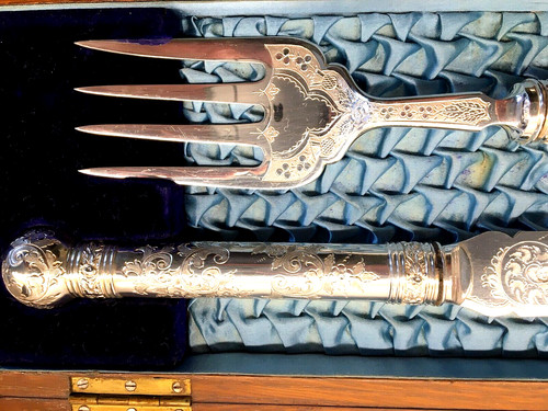 Antique silver plate fish - antique,