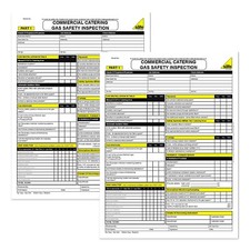 CATERING ENGINEER GAS SAFETY INSPECTION CHECK CERTIFICATES 2 x 25 SET PADS BOOKS