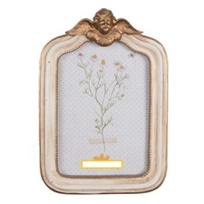6 x 4" Picture Photo Frame Portrait Hanging Shabby Chic Cream Gold Cherub Gift