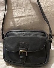 Fat Face Crossbody Bag Women Charcoal Grey Leather