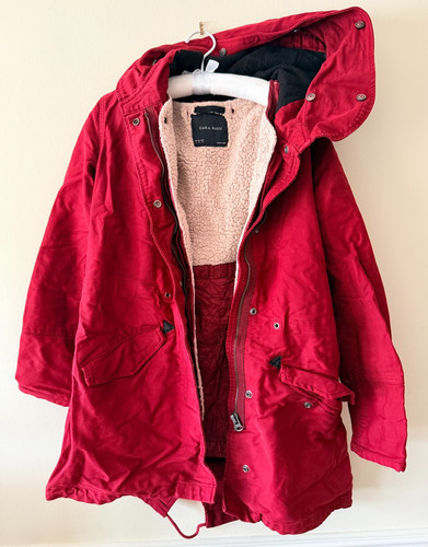 Zara basic red - parka, jacket