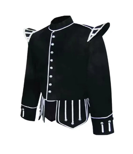 Scottish black doublet - black, piper