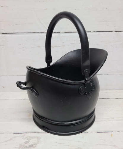 Black coal scuttle with carry - coal,