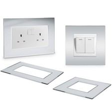 Double / Single Light Switch Plug Socket Switch Surround Acrylic Finger Plate UK